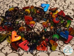 Polymer Clay Heart Charms Bracelet