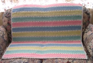 Soft Stripes Cross Over Double Crochet Afghan