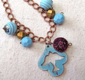 Happy Blue Bird Necklace and earrings