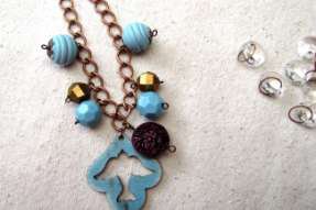 Happy Blue Bird Necklace and Earrings
