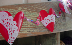 Red Plastic Cup Heart Garland