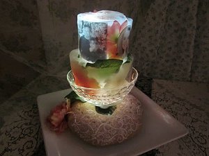 Personalized Crystal Ice Centerpieces
