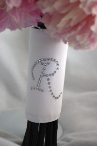 Rhinestone Monogrammed Bouquet Wrap