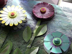 Cardboard Ribbon Spool Flowers