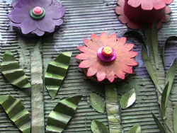 Cardboard Ribbon Spool Flowers