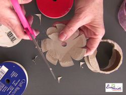 Cardboard Ribbon Spool Flowers