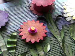 Cardboard Ribbon Spool Flowers