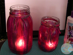 Girly Pink Collaged Mason Jars