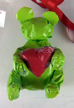 Teddy Bear Wrapping Paper Sculpture