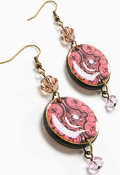 Dangling Decoupage Earrings