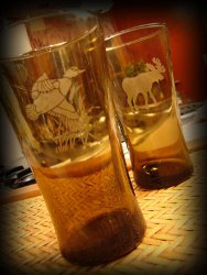 Rustic Etched Drinking Glasses