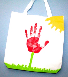 Handprint Flower Tote Bag | FaveCrafts.com
