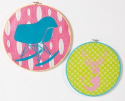 Stencil Embroidery Hoop Art
