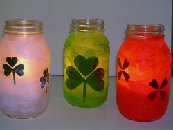 Recycled Decoupage Luminary Jars