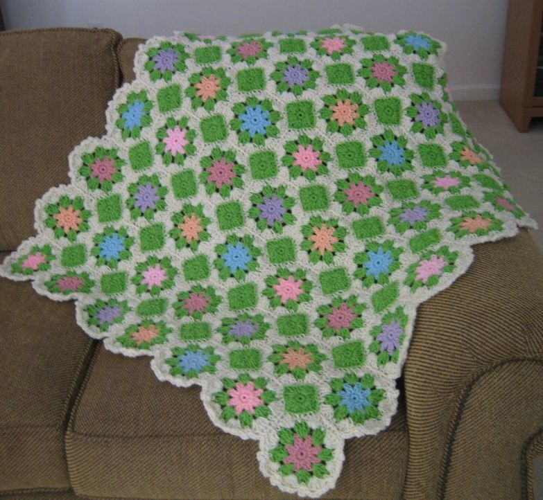 Pastel Multi Colored Floral Afghan