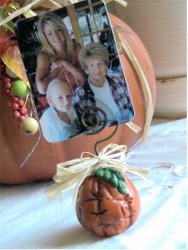 Polymer Clay Pumpkin Photo Holder