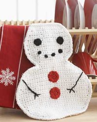 Winter Snowman Dishcloth