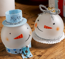 Snowman Glass Ornaments