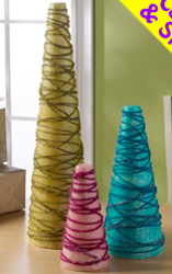 Tissue Paper and Yarn Trees