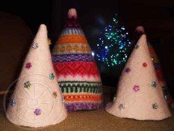 Recycled Sweater Mini Trees