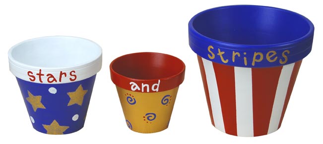 Patriotic Garden Pot Trio