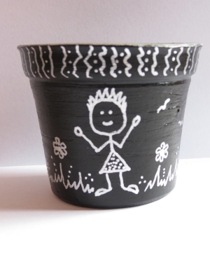 Chalkboard Style Terra Cotta Planter