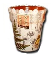 Vintage Paper Flower Pot