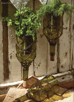 Wine Bottle Herb Garden