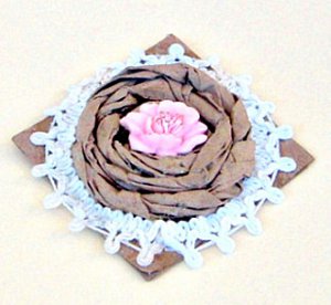 Romntic Paper Bag Brooch