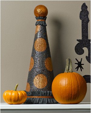 Sparkling Polka Dot Halloween Topiary