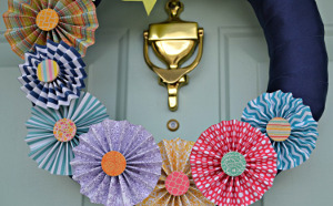 Spring Paper Pinwheel Wreath