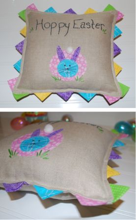 Easter Bunny Applique Pillow