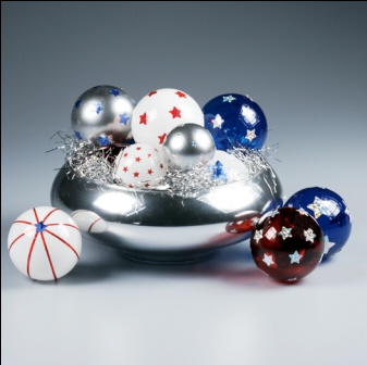 Patriotic Glass Ball Centerpiece