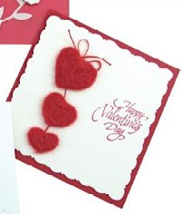 Valentine's Day Felted Heart Card