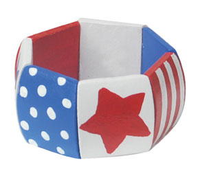 Patriotic Painted Wood Bangle