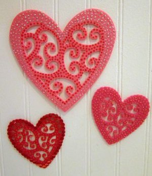 swirly hearts with sparkly parts