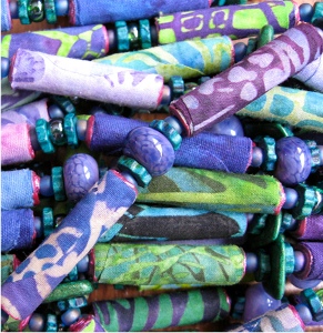 Painted Fabric Beads