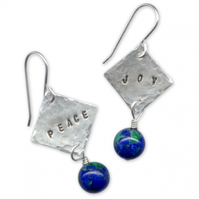 Peace and Joy Stamped Earrings