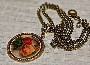 Decoupage Pendant Necklace