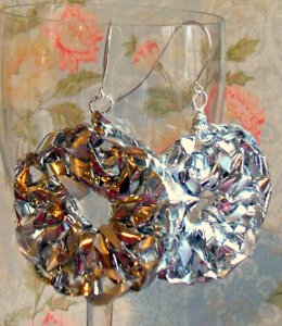 Upcycled Curling Ribbon Earrings