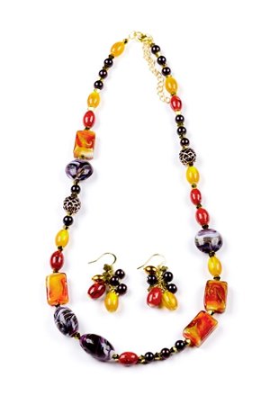 autumn necklace and earring set