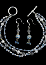 Blue Ice Bracelet and Earrings