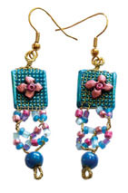 Bead and Mesh Earrings