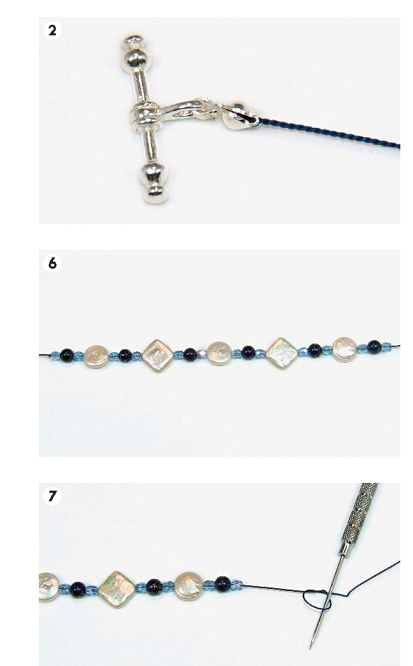 Geometric Gemstones and Pearl Knot Necklace