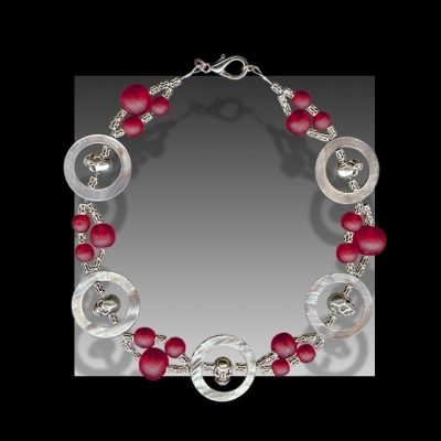 Ruby Skull Bracelet