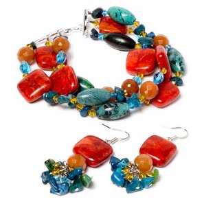 sea princess bracelet and earrings set