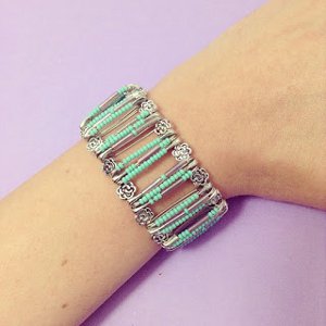 Seed Bead Safety Pin Bracelet