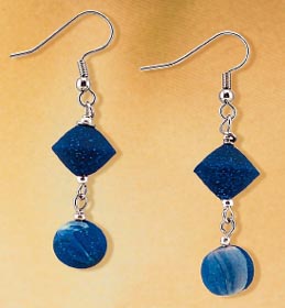 Blue Polymer Clay Earrings