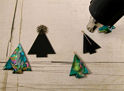 Christmas Tree Earrings and Pendant Step 6