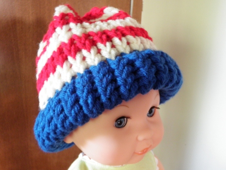 American Flag Loom Knit Hat Version 1